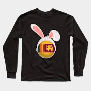 happy easter Sri Lanka bunny ears flag cute designs Long Sleeve T-Shirt